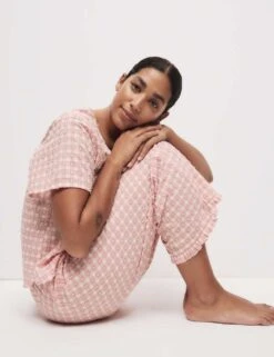 Pure Cotton Gingham Cropped Pyjama Bottoms -Cyberjammies Store pure cotton gingham cropped pyjama bottoms 6