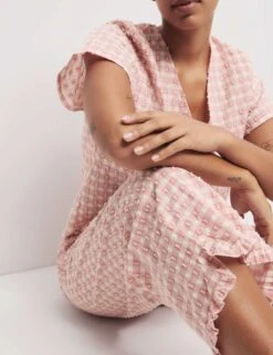 Pure Cotton Gingham Cropped Pyjama Bottoms -Cyberjammies Store pure cotton gingham cropped pyjama bottoms 7