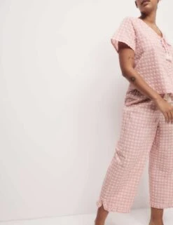 Pure Cotton Gingham Cropped Pyjama Bottoms -Cyberjammies Store pure cotton gingham cropped pyjama bottoms 8