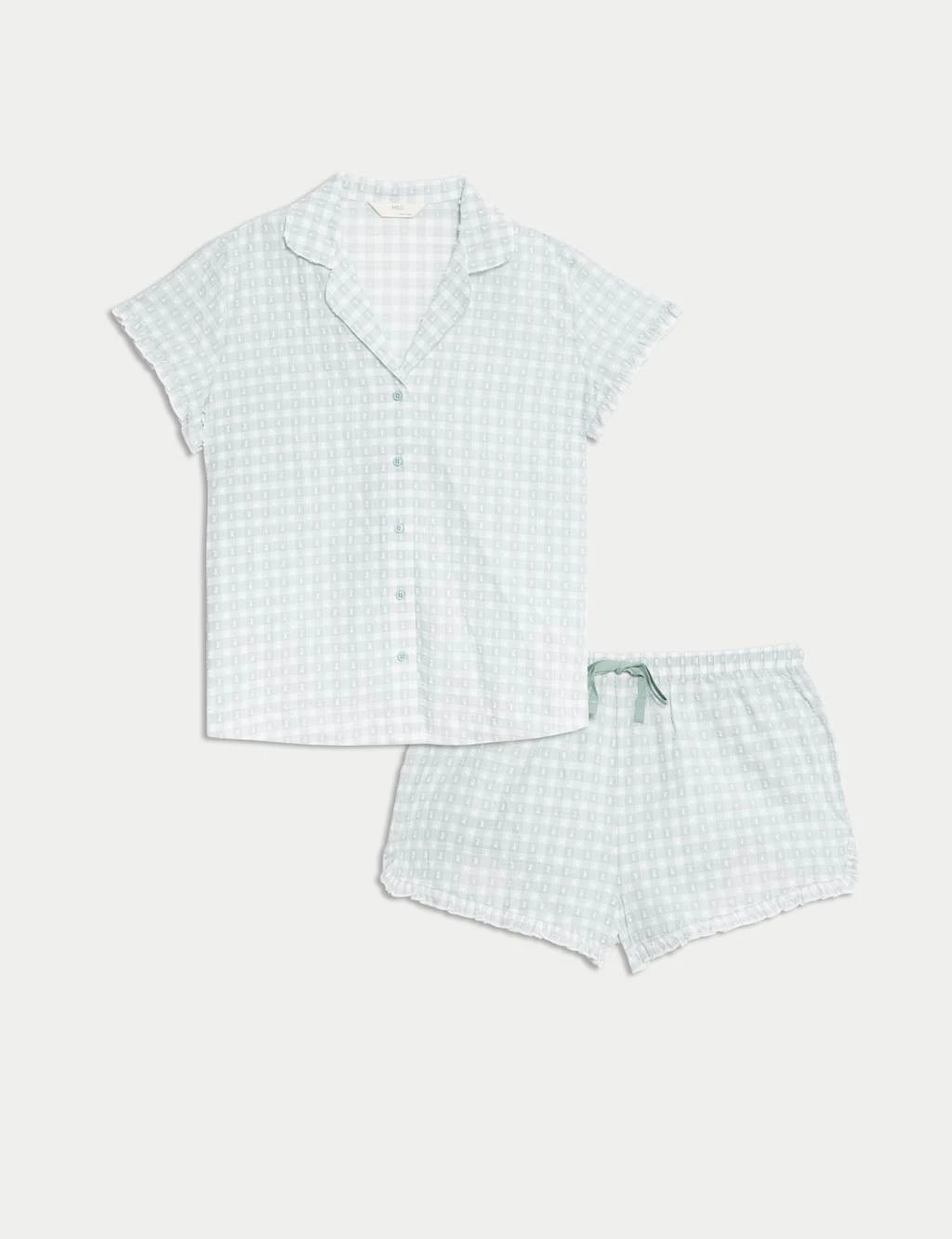 Pure Cotton Gingham Revere Shortie Set 10 Pure Cotton Gingham Revere Shortie Set - Image 10