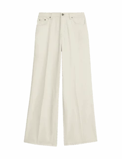 Pure Cotton High Waisted Wide Leg Jean -Cyberjammies Store pure cotton high waisted wide leg jean