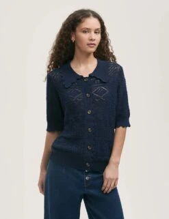 Pure Cotton Knitted Short Sleeve Cardigan -Cyberjammies Store pure cotton knitted short sleeve cardigan 16