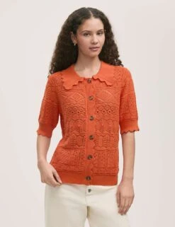 Pure Cotton Knitted Short Sleeve Cardigan -Cyberjammies Store pure cotton knitted short sleeve cardigan 8