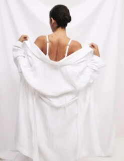 Pure Cotton Muslin Dobby Dressing Gown -Cyberjammies Store pure cotton muslin dobby dressing gown 7