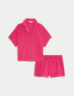 Pure Cotton Muslin Revere Shortie Set -Cyberjammies Store pure cotton muslin revere shortie set 10