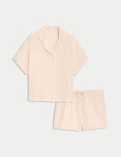 Pure Cotton Muslin Revere Shortie Set -Cyberjammies Store pure cotton muslin revere shortie set 15