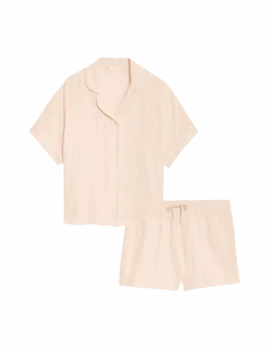 Pure Cotton Muslin Revere Shortie Set -Cyberjammies Store pure cotton muslin revere shortie set 2