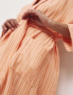 Pure Cotton Muslin Striped Dressing Gown -Cyberjammies Store pure cotton muslin striped dressing gown 6