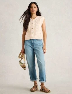 WHITE STUFF Pure Cotton Openstitch Button Through Tank Top 23 WHITE STUFF Pure Cotton Openstitch Button Through Tank Top -Cyberjammies Store pure cotton openstitch button through tank top 11