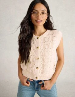 WHITE STUFF Pure Cotton Openstitch Button Through Tank Top 18 WHITE STUFF Pure Cotton Openstitch Button Through Tank Top -Cyberjammies Store pure cotton openstitch button through tank top 6