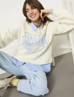 Pure Cotton Printed Slogan Sweatshirt -Cyberjammies Store pure cotton printed slogan sweatshirt 6