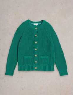 WHITE STUFF Pure Cotton Ribbed Crew Neck Cardigan -Cyberjammies Store pure cotton ribbed crew neck cardigan 5