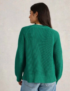 WHITE STUFF Pure Cotton Ribbed Crew Neck Cardigan -Cyberjammies Store pure cotton ribbed crew neck cardigan 9