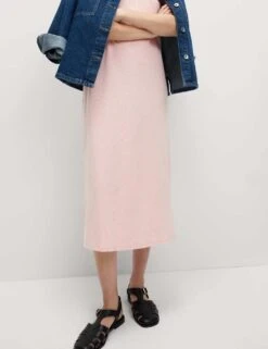 Pure Cotton Round Neck Midi T-Shirt Dress -Cyberjammies Store pure cotton round neck midi t shirt dress 15