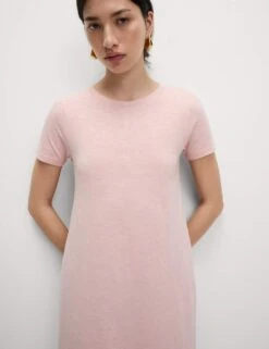 Pure Cotton Round Neck Midi T-Shirt Dress -Cyberjammies Store pure cotton round neck midi t shirt dress 16