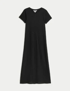 Pure Cotton Round Neck Midi T-Shirt Dress -Cyberjammies Store pure cotton round neck midi t shirt dress 6