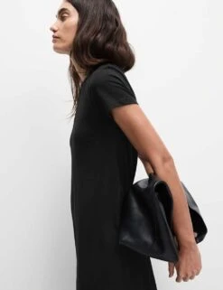 Pure Cotton Round Neck Midi T-Shirt Dress -Cyberjammies Store pure cotton round neck midi t shirt dress 9