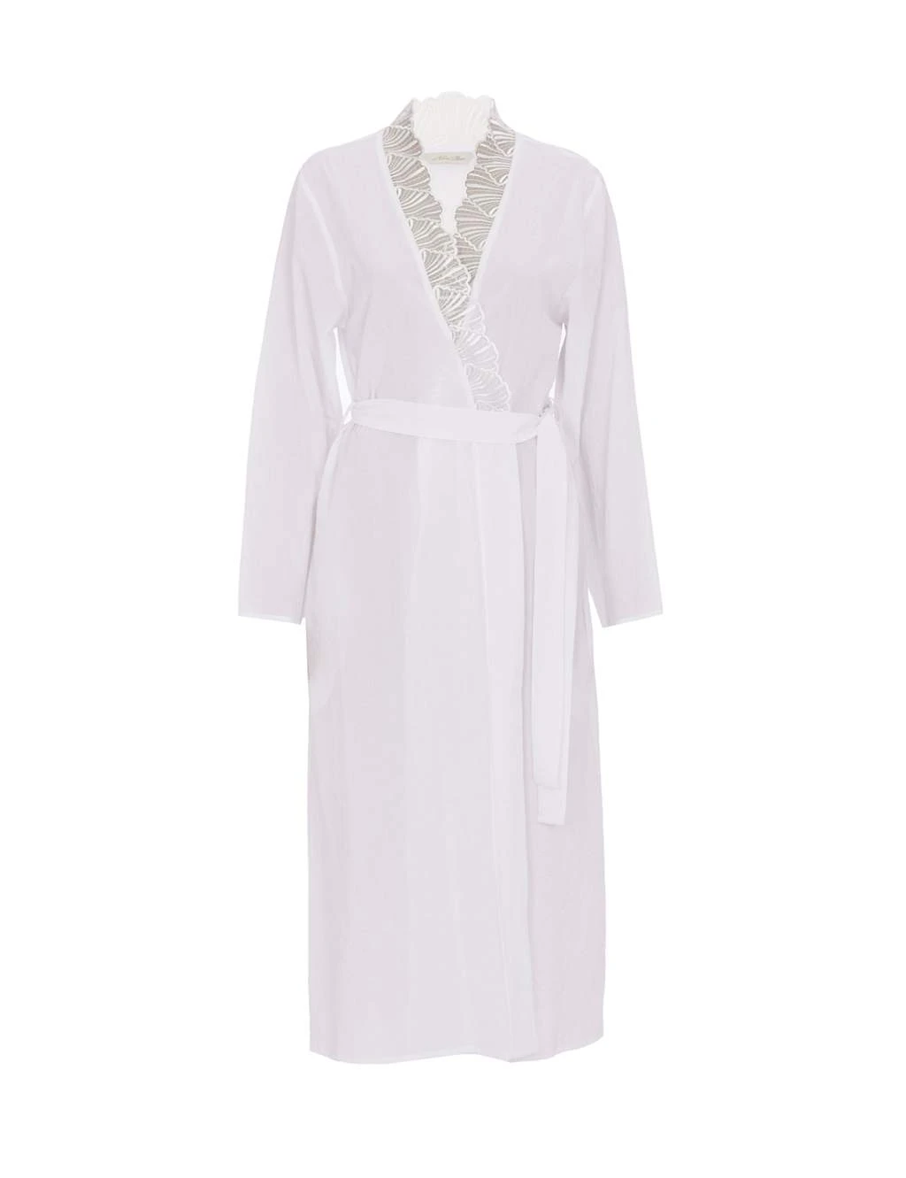 Cyberjammies Pure Cotton Seersucker Lace Trim Dressing Gown 7 Cyberjammies Pure Cotton Seersucker Lace Trim Dressing Gown - Image 7