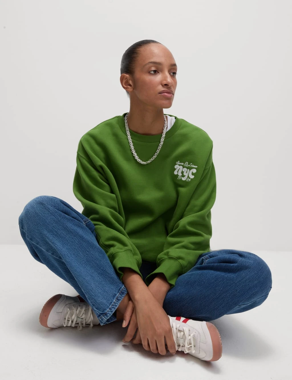 Pure Cotton Slogan Relaxed Sweatshirt 16 Pure Cotton Slogan Relaxed Sweatshirt - Image 16