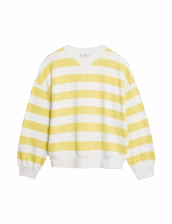 Pure Cotton Striped Crew Neck Sweatshirt -Cyberjammies Store pure cotton striped crew neck sweatshirt 1