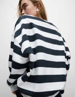 Pure Cotton Striped Crew Neck Sweatshirt -Cyberjammies Store pure cotton striped crew neck sweatshirt 9