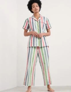 Pure Cotton Striped Cropped Pyjama Set -Cyberjammies Store pure cotton striped cropped pyjama set 5