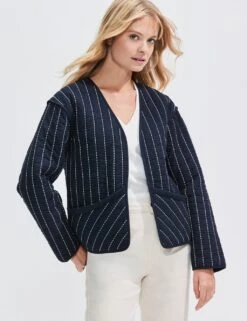 Pure Cotton Striped Padded Jacket -Cyberjammies Store pure cotton striped padded blazer 2
