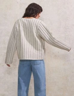 Pure Cotton Striped Padded Jacket -Cyberjammies Store pure cotton striped padded blazer 8