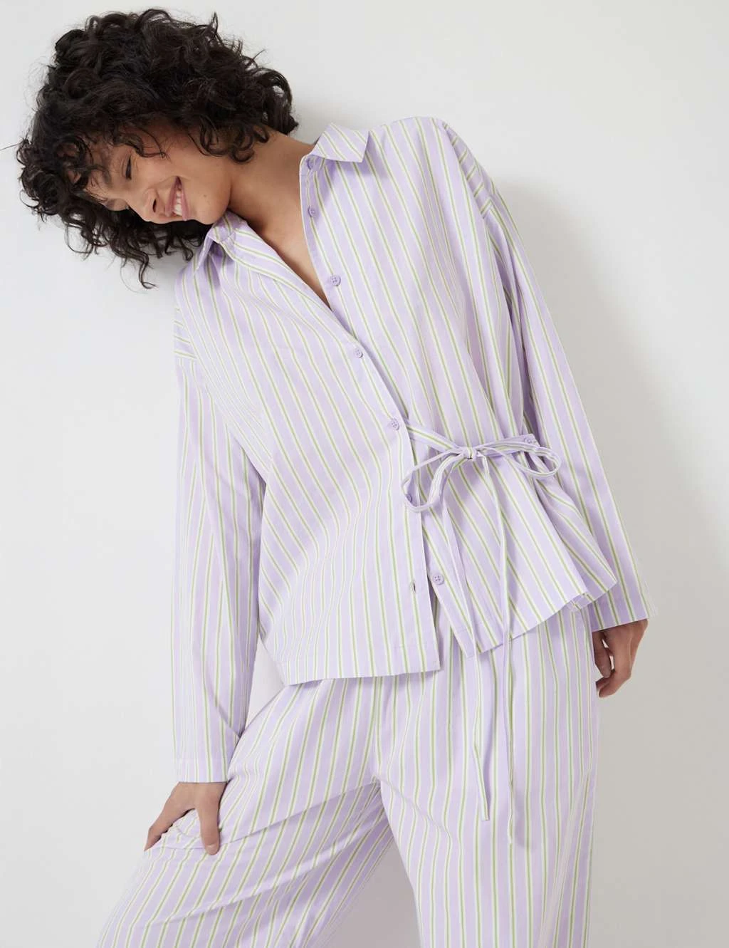 Pure Cotton Striped Poplin Pyjama Set 10 Pure Cotton Striped Poplin Pyjama Set - Image 10