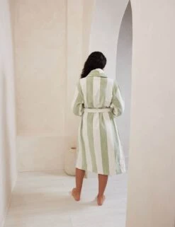Pure Cotton Striped Towelling Dressing Gowns -Cyberjammies Store pure cotton striped towelling robe 4