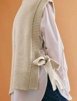 Pure Cotton Textured Crew Neck Knitted Tabard -Cyberjammies Store pure cotton textured crew neck knitted tabard 7