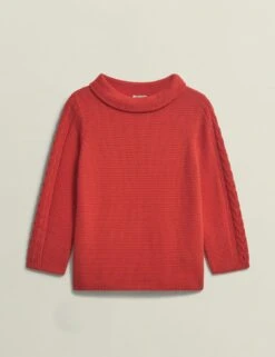 Pure Cotton Textured Roll Neck Jumper -Cyberjammies Store pure cotton textured roll neck jumper 6