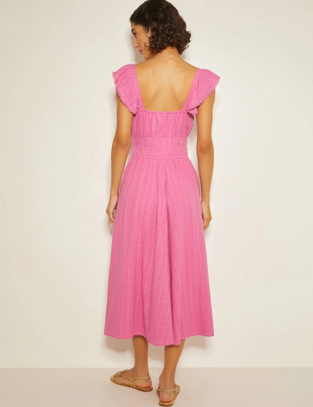 MONSOON Pure Cotton Textured Sweetheart Neckline Midi Beach Dress 8 MONSOON Pure Cotton Textured Sweetheart Neckline Midi Beach Dress - Image 8