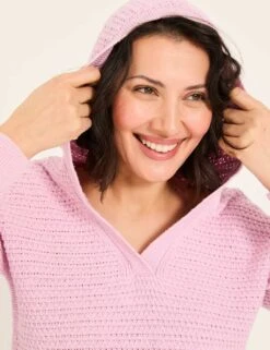 Pure Cotton Textured V-Neck Hoodie -Cyberjammies Store pure cotton textured v neck hoodie 8