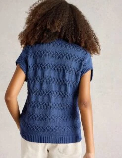 WHITE STUFF Pure Cotton Textured V-Neck Knitted Waistcoat 27 WHITE STUFF Pure Cotton Textured V-Neck Knitted Waistcoat -Cyberjammies Store pure cotton textured v neck knitted waistcoat 9