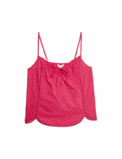 Pure Cotton Tie Front Cami Pyjama Top -Cyberjammies Store pure cotton tie front cami pyjama top 1