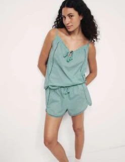 Pure Cotton Tie Front Cami Pyjama Top -Cyberjammies Store pure cotton tie front cami pyjama top 6