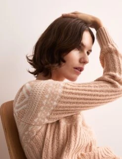 Jaeger Pure Lambswool Fair Isle Funnel Neck Jumper -Cyberjammies Store pure lambswool fair isle funnel neck jumper 10