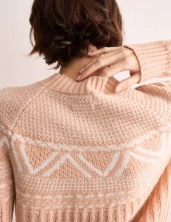 Jaeger Pure Lambswool Fair Isle Funnel Neck Jumper -Cyberjammies Store pure lambswool fair isle funnel neck jumper 14