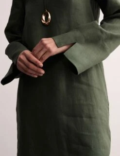 Jaeger Pure Linen Collared Short Shift Dress -Cyberjammies Store pure linen collared knee length shift dress 2