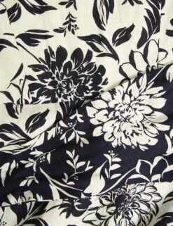 Pure Linen Floral V-Neck Midi Skater Dress 26 Pure Linen Floral V-Neck Midi Skater Dress -Cyberjammies Store pure linen floral v neck midi skater dress 10