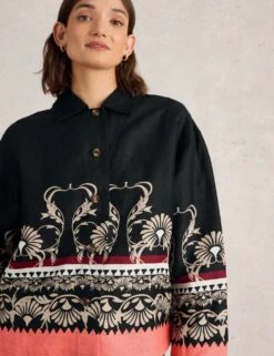 WHITE STUFF Pure Linen Printed Lightweight Jacket -Cyberjammies Store pure linen printed lightweight jacket 7