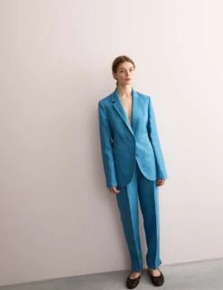 Jaeger Pure Linen Straight Back Tie Detail Blazer -Cyberjammies Store pure linen straight back tie detail blazer 13