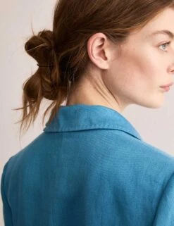 Jaeger Pure Linen Straight Back Tie Detail Blazer -Cyberjammies Store pure linen straight back tie detail blazer 15