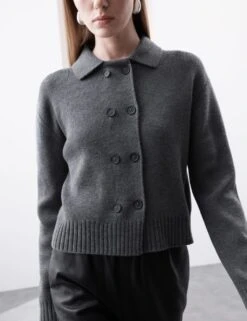 Pure Merino Wool Cropped Knitted Jacket -Cyberjammies Store pure merino wool cropped knitted jacket 9