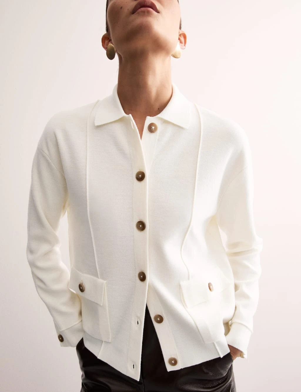 Jaeger Pure Merino Wool Knitted Jacket 12 Jaeger Pure Merino Wool Knitted Jacket - Image 12