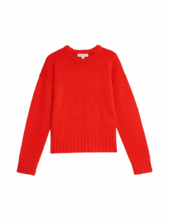 Pure Merino Wool Ribbed Crew Neck Jumper -Cyberjammies Store pure merino wool ribbed crew neck jumper 1