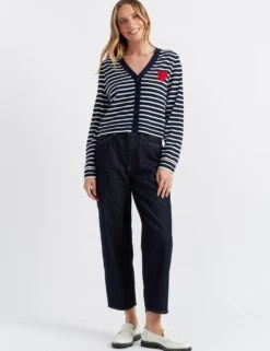 CHINTI & PARKER Pure Merino Wool Striped V-Neck Cardigan -Cyberjammies Store pure merino wool striped v neck cardigan 5