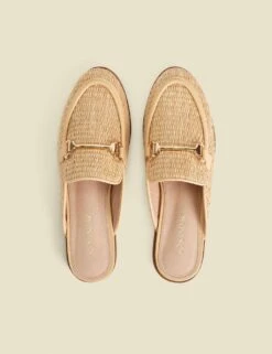 Raffia Bar Slip On Flat Mule Loafers -Cyberjammies Store raffia bar slip on flat mule loafers 10
