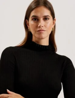 Ted Baker Ribbed Funnel Neck Frill Detail Jumper -Cyberjammies Store ribbed funnel neck frill detail jumper 4